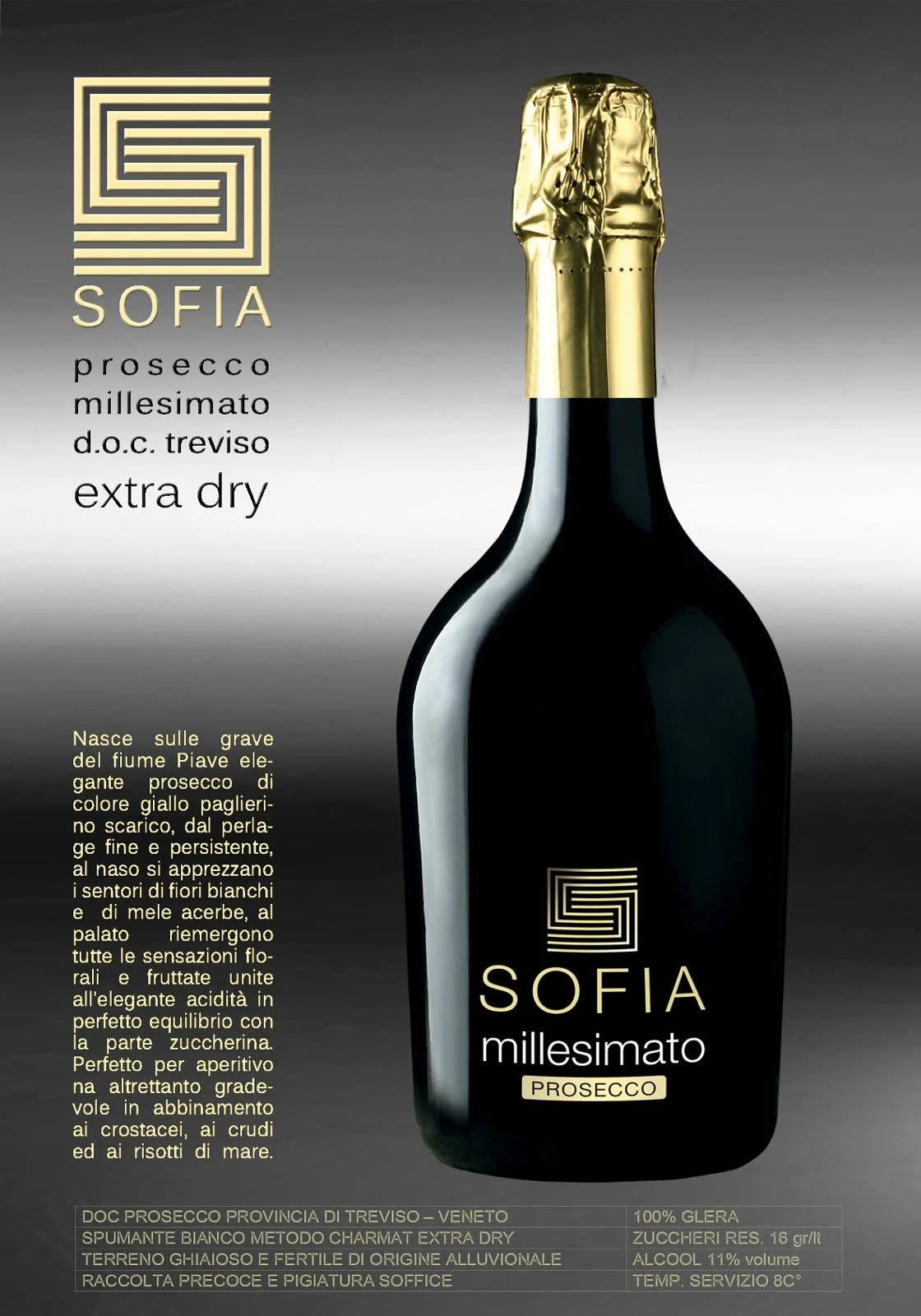 SOFIA Prosecco Millesimato DOC Treviso Extra Dry